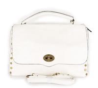 Emila Borsa bianca donna con borchie tracolla a mano borchiata da lavoro ufficio tipo bag messenger postina grande capiente porta documenti shopping Bianco-bianco autunno inverno 2025 2026