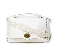 Emila Borsa bianca donna con borchie tracolla a mano borchiata da lavoro ufficio tipo bag messenger postina grande capiente porta documenti shopping shopper ecopelle Bianco autunno inverno 2025 2026