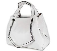 Emila Borsa bianca donna grande a spalla capiente catena con tracolla borsello tipo shopping bag 3 tre pezzi da lavoro ufficio per tutti giorni giornaliera Bianco primavera estate 2025