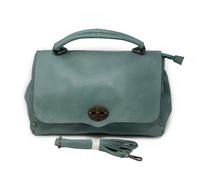 Emila Borsa borchie donna a mano borchiata da lavoro ufficio tipo bag messenger postina grande capiente con tracolla porta documenti shopping shopper ecopelle Verde oltremare primavera estate 2026