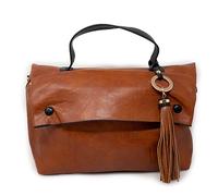 Emila Borsa donna color cuoio a mano con tracolla da lavoro ufficio tipo bag messenger postina grande capiente porta documenti shopping shopper ecopelle Cuoio autunno inverno 2025 2026