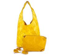 Emila Borsa donna gialla grande capiente tipo shopping bag a spalla con tracolla da lavoro ufficio viaggio passeggio vacanza spesa shopper leggera giornaliera tutti i giorni Giallo