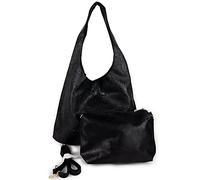 Emila Borsa nera grande da donna capiente tipo shopping bag a spalla con tracolla lavoro ufficio viaggio passeggio vacanza spesa shopper leggera giornaliera tutti i giorni Nero