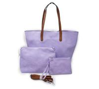 Emila Borsa shopping donna a spalla grande capiente tipo bag con borsello borsellino e tracolla tre pezzi 3 shopper giornaliera tutti i giorni da lavoro ufficio Lilla autunno inverno 2025 2026