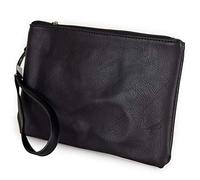 Emila Borsello da polso nero pochette uomo morbida borsa a mano piccola casual borsetta x chiavi per portafoglio sportiva ragazzo viaggio beauty case marsupio ecopelle Nero primavera estate 2026