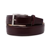 Emila Cintura bordeaux elegante di pelle vitello uomo artigianale made in italy cinta classica elegante casual con cuciture per jeans pantaloni abiti matrimonio da 3,5 cm 105 Vera Pelle Bordeaux