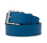 Emila Cintura in pelle blu uomo cinta di cuoio artigianale 4 cm 40 mm casual da ragazzo con fibbia per pantaloni jeans classica semplice sportiva made in italy 125 Vera Pelle Blu