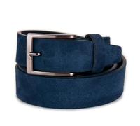 Emila Cintura scamosciata blu uomo cinta camoscio artigianale casual 3,5 cm con fibbia per jeans abiti da ragazzo artigianale made in italy classica elegante 100 Vera Pelle Blu All season 2025 2026