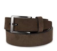 Emila Cintura scamosciata marrone uomo cinta camoscio artigianale casual 3,5 cm con fibbia per jeans abiti da ragazzo artigianale made in italy classica elegante 115 cm Vera Pelle Marrone