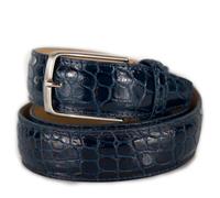 Emila Cintura uomo blu da cerimonia elegante cinta artigianale classica stampa cocco o coccodrillo per abito x pantalone classica lavoro business con fibbia 3,5 cm 35 mm 105 Vera Pelle Blu