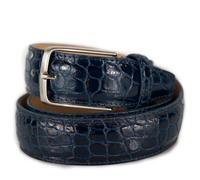 Emila Cintura uomo blu da cerimonia elegante cinta artigianale classica stampa cocco o coccodrillo per abito x pantalone classica lavoro business con fibbia 3,5 cm 35 mm 120 Vera Pelle Blu