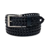 Emila Cintura uomo blu intrecciata cinta in pelle con fibbia 3,5 cm per jeans pantaloni abiti artigianale classica Casual di moda da ragazzo 105 Vera Pelle Blu