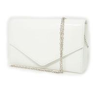 Emila Pochette bianca lucida vernice elegante da cerimonia donna ragazza signora borsa a mano piccola clutch bag borsetta sera giorno matrimonio comunione battesimo Bianco primavera estate 2026