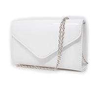 Emila Pochette lucida vernice elegante cerimonia da donna ragazza signora borsa a mano piccola clutch bag borsetta sera giorno matrimonio comunione battesimo Bianco primavera estate 2026