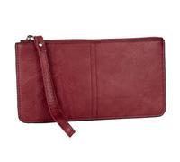 Emila Portafoglio donna rosso grande xl per carte di credito con zip cerniera polsiera scoamparti borsellino portamonete ecopelle extra large da ragazza polso viaggio autunno inverno 2025 2026 Rosso