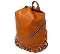 Emila Zaino borchie cuoio chiaro donna zainetto ragazza borchiato in ecopelle da passeggio lavoro ufficio viaggio aereo per uscire tempo libero documenti moda x primavera estate 2026 Cuoio chiaro