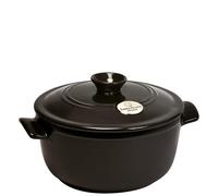 Emile Henry, Cocotte con coperchio Rotonda 2,5 Litri Nero, Ceramica