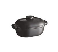 Emile Henry, EH779565 - Cocotte ovale Delight in ceramica, a induzione, 4,5 litri, colore: Nero
