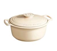 Emile Henry - Forno olandese rotondo in ceramica, 6 qt, prodotto in Francia, colore: panna