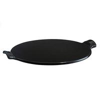 Emile Henry Les SPECIALISTES Piastra per Pizza con Fondo Liscio, Ceramica, Nero, 37 cm