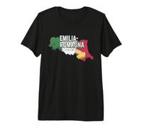 Emilia Romagna e Bandiera Italia Regione Retro Mappa Maglietta Premium