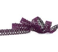 Emilia VIOLETT - Nastro in pizzo di cotone, 5 m x 15 mm, nastro decorativo in pizzo, nastro decorativo in pizzo all'uncinetto, in cotone, per regali, matrimonio