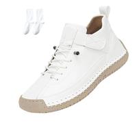 Emiline Comfortable Orthopedic Sneakers, Women Men Orthopedic Support Handmade Leather Shoes,Soft Comfort Orthopedics Support (White A,40)