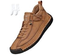 Emiline Comfortable Orthopedic Sneakers, Women Men Orthopedic Support Handmade Leather Shoes,Soft Comfort Orthopedics Support (Light Brown,40)