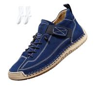 Emiline Comfortable Orthopedic Sneakers, Women Men Orthopedic Support Handmade Leather Shoes,Soft Comfort Orthopedics Support (Navy Blue,35)