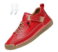 Emiline Comfortable Orthopedic Sneakers, Women Men Orthopedic Support Handmade Leather Shoes,Soft Comfort Orthopedics Support (Red,45)