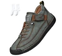 Emiline Comfortable Orthopedic Sneakers, Women Men Orthopedic Support Handmade Leather Shoes,Soft Comfort Orthopedics Support (Army Green,43)