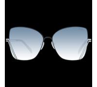 Emilio Pucci EP0179 5905B Women's Butterfly Sunglasses - Shiny Black Frame, Gradient Smoke to Azure Lenses