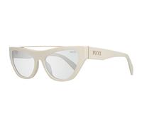 Emilio Pucci Occhiali da sole EP 0111 21A Lucido Bianco/Oro Pallido/Grigio Chiaro Lenti