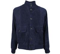 Emilio Romanelli Blue Calfskin Men Bomber Jacket - IT56 | 3XL