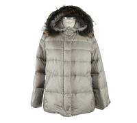Emilio Romanelli Elegant Gray Polyamide Fur-Trimmed Coat - IT48 | XL