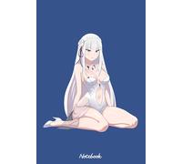 Emillia - ReZero Anime Fanart Notebook: 6x9 120 Pages, Ruled Notebook, Journal, Daily Diary, Organizer, Planner