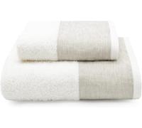 Emily Asciugamani Da Bagno, Cotone E Lino, Panna, 1+1, 2 Unità
