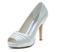 Emily Bridal Scarpe da Sposa Avorio con Tacco Alto e Plateau con Tacco Alto (EU37, Avorio)