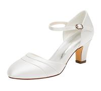 Emily Bridal Scarpe da Sposa Silk Women Like Satin Stiletto Heel Pompe Chiuse Chiuse (EU35, Avorio)