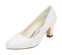 Emily Bridal Scarpe da Sposa Silk Women Like Satin Stiletto Heel Pompe Chiuse Chiuse (EU35, Ivory)