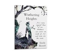 Emily Bronte Classic - Wuthering Heights Literary Wall-Art for Home and Office(Framed,08x12inch(20x30cm))