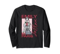 Emily in Paris Fashion Sketch with Script TV Show Maglia a Manica