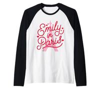 Emily in Paris Hearts And Effiel Tower Maglia con Maniche Raglan