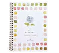 Emily Lex Studio, libro di lavoro per acquerelli con fiori, 12 illustrazioni abbozzate per principianti, pagine a spirale piatte, 16,5 x 22,9 cm, carta per acquerello da 54,4 kg