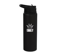 Emily Queen Crown - Nome personalizzato Compleanno #1 Vincitore Stainless Steel Insulated Water Bottle