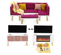 Emily Rose Set completo di mobili per camera familiare di bambole da 45,7 cm, 13 pezzi, con cuscini antiscivolo, bambola non inclusa, adatta per American Girl