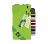 Emily´s Check 1493.2123 - Set 2 pezzi lenzuola con angoli elasticizzati per materassi lettini e culle, 60 x 120 cm, colore: Verde mela