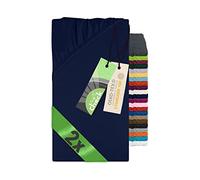 Emily´s Check 1493.2123 - Set 2 pezzi lenzuola con angoli elasticizzati per materassi lettino bambini e neonati, 70 x 140 cm, colore: Blu navy