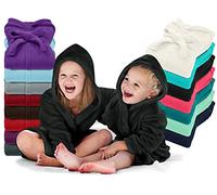 Emily´s Check Accappatoio per bambini - Morbido pile per ragazzi e ragazze 1522.2202, Nero , 9-11 Jahre