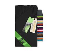 Emily´s Check Confezione da 2 lenzuoli con angoli elasticizzati per letto ospiti, campeggio e camionista, ca. 80 x 190 cm, nero